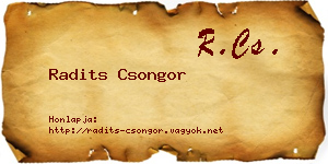 Radits Csongor névjegykártya